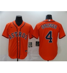 Astros 4 George Springer Orange 2020 Nike Cool Base Jersey
