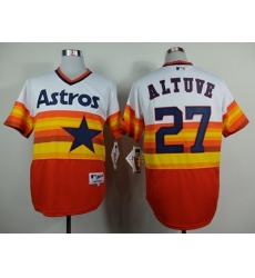Houston Astros 27 Jose Altuve White Orange 1980 Turn Back The Clock Stitched MLB Jersey