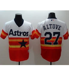 Houston Astros 27 Jose Altuve White Orange Flexbase Authentic Collection Cooperstown Stitched MLB Jersey