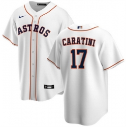 Men Houston Astros 17 Victor Caratini White Cool Base Stitched Baseball Jersey