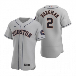 Men Houston Astros 2 Alex Bregman Gray Flex Base Stitched Jersey
