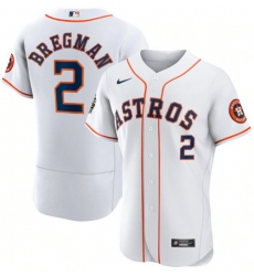 Men Houston Astros 2 Alex Bregman White 2022 World Series Flex Base Stitched Baseball Jersey