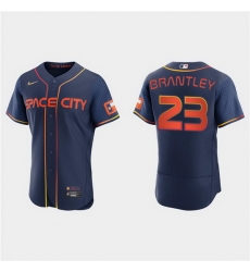 Men Houston Astros 23 Michael Brantley 2022 Navy City Connect Flex Base Stitched Baseball jersey