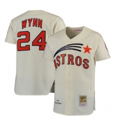 Men Houston Astros 24 Jimmy Wynn Cream Stitched Jersey