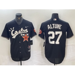 Men Houston Astros 27 Jose Altuve Black Cactus Jack Vapor Premier Limited Stitched Baseball Jersey