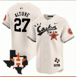 Men Houston Astros 27 Jose Altuve Cactus Jack Vapor Premier Limited Stitched Baseball Jersey