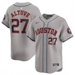 Men Houston Astros 27 Jose Altuve Grey 2024 Away Limited Stitched Baseball Jersey
