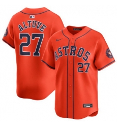 Men Houston Astros 27 Jose Altuve Orange 2024 Alternate Limited Stitched Baseball Jersey