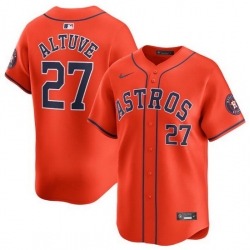 Men Houston Astros 27 Jose Altuve Orange 2024 Alternate Limited Stitched Baseball Jersey