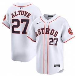 Men Houston Astros 27 Jose Altuve White 2024 Home Limited Stitched Baseball Jersey
