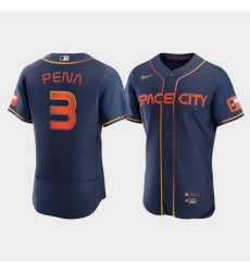 Men Houston Astros 3 Jeremy Pena 2022 Navy City Connect Cool Base Stitched jersey