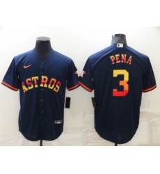 Men Houston Astros 3 Jeremy Pena 2022 Navy Cool Base Stitched Jerse