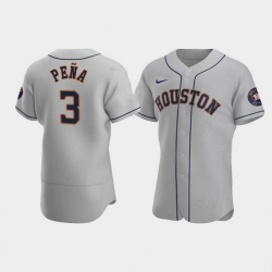 Men Houston Astros 3 Jeremy Pena Gray Flex Base Stitched Jersey