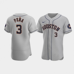 Men Houston Astros 3 Jeremy Pena Gray Flex Base Stitched JerseyS