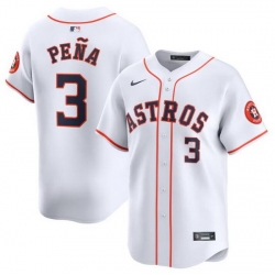 Men Houston Astros 3 Jeremy Pena White 2024 Home Limited Stitched Baseball JerseyS