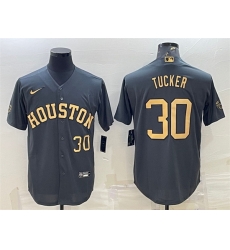 Men Houston Astros 30 Kyle Tucker 2022 All Star Charcoal Cool Base Stitched Baseball Jersey