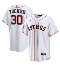 Men Houston Astros 30 Kyle Tucker White 2022 World Series Home Stitched Baseball Jersey