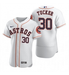 Men Houston Astros 30 Kyle Tucker White Flex Base Stitched Jersey
