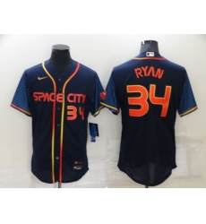 Men Houston Astros 34 Nolan Ryan 2022 Navy City Connect Flex Base Stitched Baseball Jerse