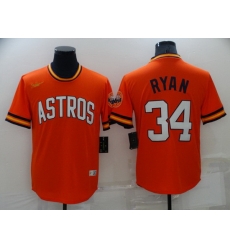 Men Houston Astros 34 Nolan Ryan Orange Cool Base Stitched jersey