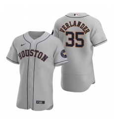 Men Houston Astros 35 Justin Verlander Gray Flex Base Stitched Jersey