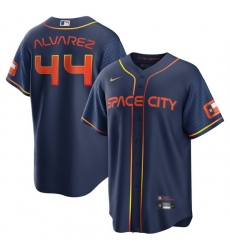 Men Houston Astros 44 Yordan Alvarez 2022 Navy City Connect Cool Base Stitched jersey
