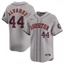Men Houston Astros 44 Yordan Alvarez Grey 2024 Away Limited Stitched Baseball Jersey