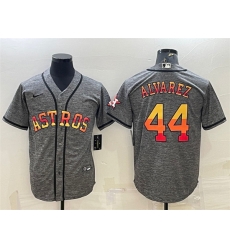 Men Houston Astros 44 Yordan Alvarez Grey Cool Base Stitched Baseball Jersey