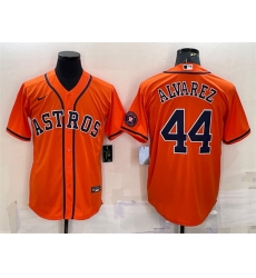 Men Houston Astros 44 Yordan Alvarez Orange With Patch Cool Base Stitched Jersey