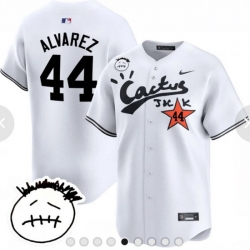 Men Houston Astros 44 Yordan Alvarez White Cactus Jack Vapor Premier Limited Stitched White Baseball Jersey