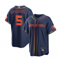 Men Houston Astros 5 Jeff Bagwell 2022 Navy City Connect Cool Base Stitched jersey