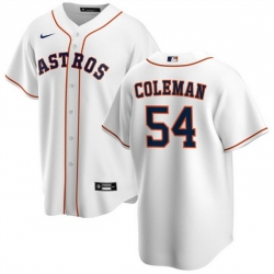 Men Houston Astros 54 Dylan Coleman White Cool Base Stitched Baseball Jersey