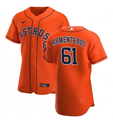 Men Houston Astros 61 Rogelio Armenteros Men Nike Orange Alternate 2020 Flex Base Team MLB Jersey