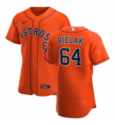 Men Houston Astros 64 Brandon Bielak Men Nike Orange Alternate 2020 Flex Base Team MLB Jersey