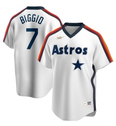 Men Houston Astros 7 Craig Biggio Nike Home Cooperstown Collection Logo Player MLB Jersey White