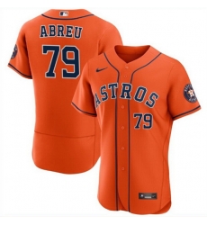 Men Houston Astros 79 Jos E9 Abreu Orange Flex Base Stitched Jersey