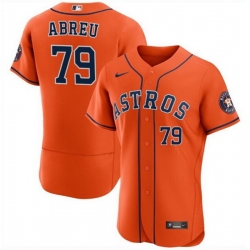 Men Houston Astros 79 Jos E9 Abreu Orange Flex Base Stitched Jersey