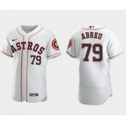 Men Houston Astros 79 Jos E9 Abreu White Flex Base Stitched Jersey