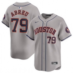 Men Houston Astros 79 Jose Abreu Grey 2024 Away Limited Stitched Baseball Jersey
