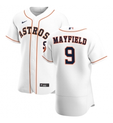 Men Houston Astros 9 Jack Mayfield Men Nike White Home 2020 Flex Base Player MLB Jersey