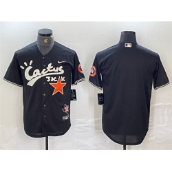 Men Houston Astros Blank Black Cactus Jack Vapor Premier Limited Stitched Baseball Jersey