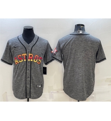 Men Houston Astros Blank Grey Cool Base Stitched Baseball Jersey