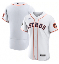 Men Houston Astros Blank White 2022 World Series Flex Base Stitched Baseball Jersey