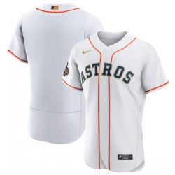 Men Houston Astros Blank White 2023 Gold Collection With World Serise Champions Patch Stitched Baseball Jersey