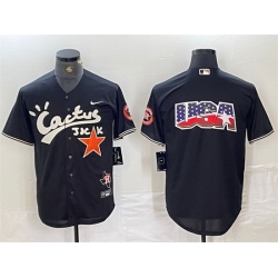 Men Houston Astros Team Big Logo Black Cactus Jack Vapor Premier Limited Stitched Baseball Jersey