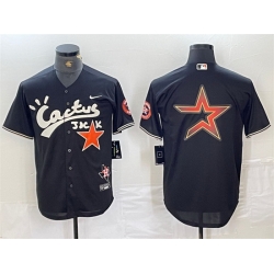 Men Houston Astros Team Big Logo Black Cactus Jack Vapor Premier Limited Stitched Baseball Jersey1