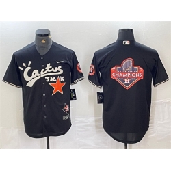 Men Houston Astros Team Big Logo Black Cactus Jack Vapor Premier Limited Stitched Baseball Jerseys