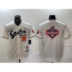Men Houston Astros Team Big Logo Cream Cactus Jack Vapor Premier Limited Stitched Baseball Jerseys
