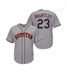 Mens Houston Astros 23 Michael Brantley Replica Grey Road Cool Base Baseball Jersey 