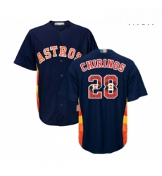 Mens Houston Astros 28 Robinson Chirinos Authentic Navy Blue Team Logo Fashion Cool Base Baseball Jersey 